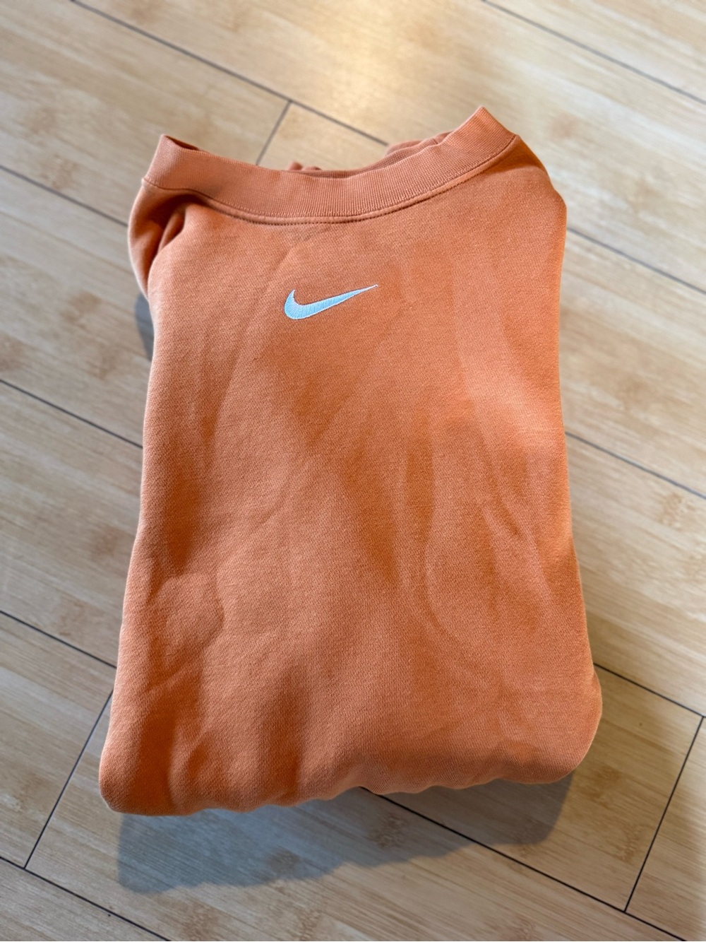 Nike Orange Crewneck Sweatshirt with White Swoosh
